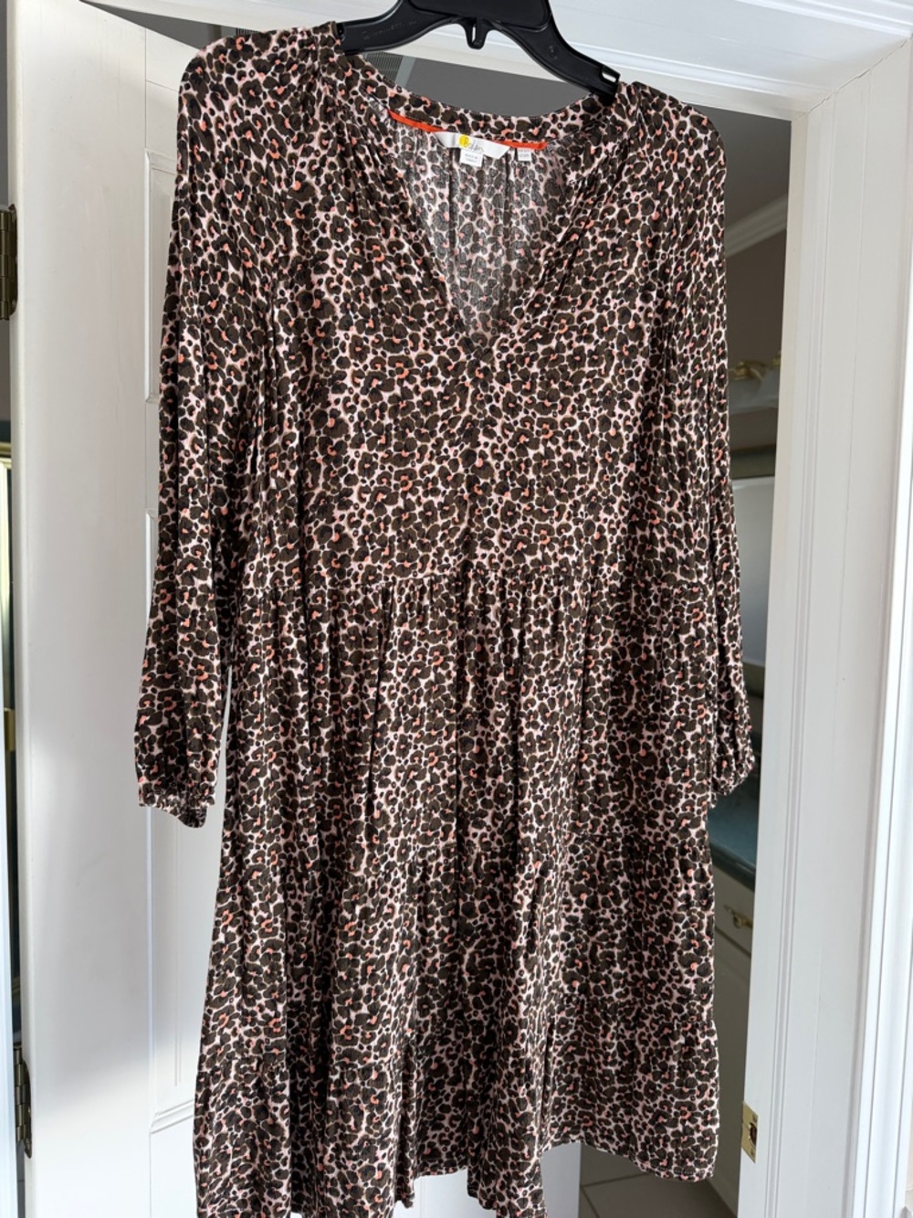 Boden Leopard Print Dress - Brown, Black & Peach